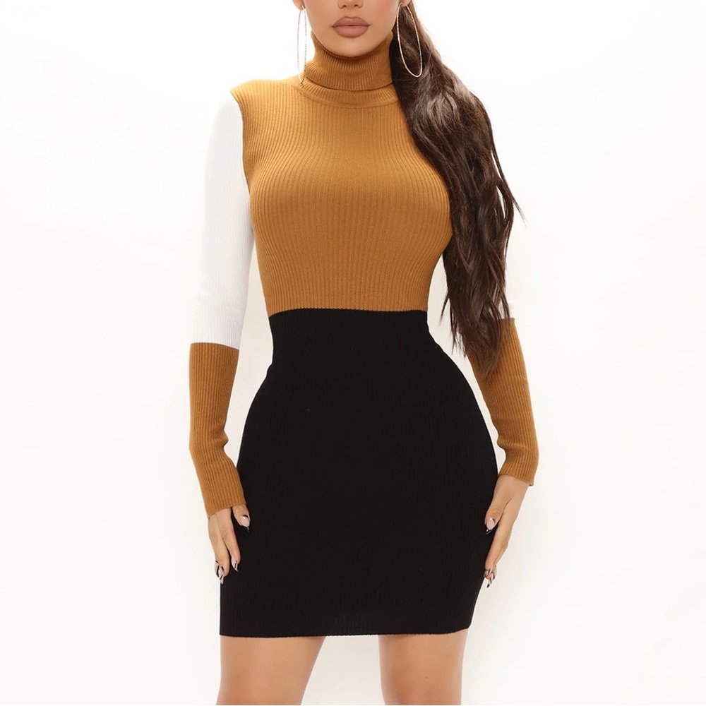 Color block mini sweater dress - XS